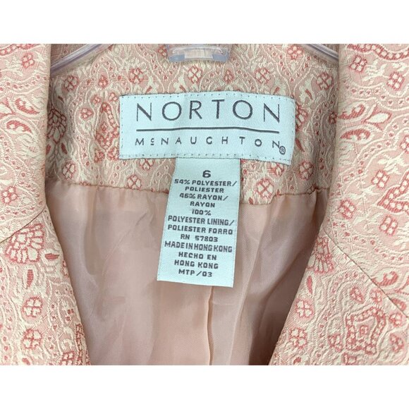 NORTON MCNAUGHTON Vintage Jacquard 2-Piece Suit Blazer & Pencil Skirt Size 6 - Picture 5 of 11